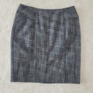 Banana Republic Plaid Tweed Mini Skirt Womens Size 2P Back Zip